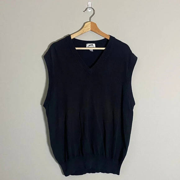 Slazenger Other - Slazenger Men's Large Outdoors Golf V-Neck Cotton Sweater Vest Pullover in Black